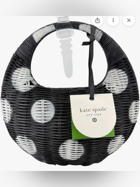 kate spade Handbags - kate spade/Target Black and White Polka Dot Wicker Circle Tote